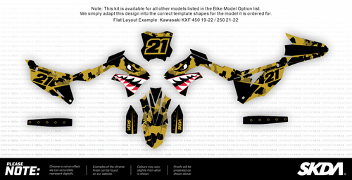 BOMBER CHROME Gold KX/KXF Full Graphics Kit | SKDA USA