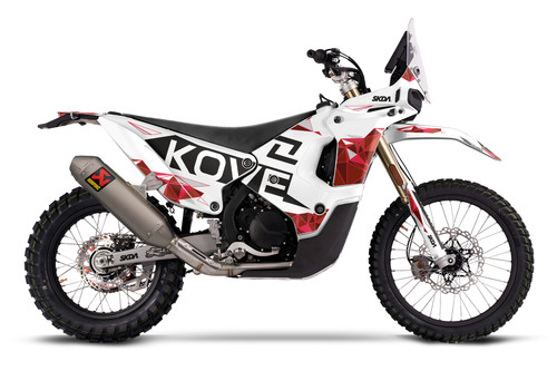 RIDGE Red Kove Rally Full Graphics Kit designed and manufactured by SKDA Moto Creative.