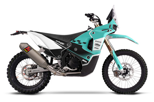 BUILT Teal Kove Rally Full Graphics Kit designed and manufactured by SKDA Moto Creative.