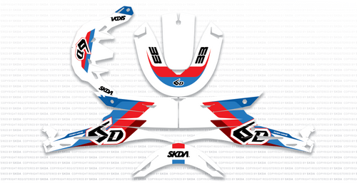 PIN White 6D Helmet Graphics Kit designed and manufactured by SKDA Moto Creative.