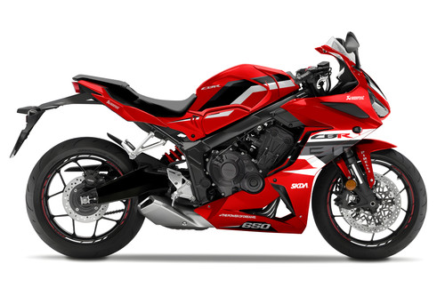 INLINE Red/Black CBR Full Graphics Kit made and Manufactured by SKDA Moto Creative