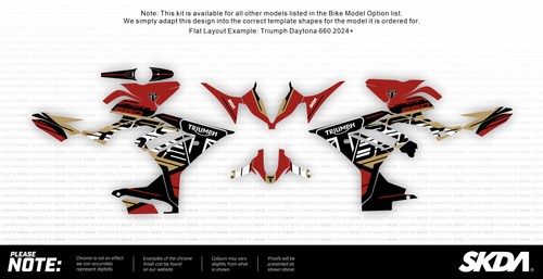 VELOCITY CHROME Red/Tan Daytona Full Graphics Kit | SKDA USA