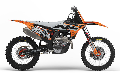 ORBIT Grey KTM Full Graphics Kit designed and manufactured by SKDA Moto Creative.