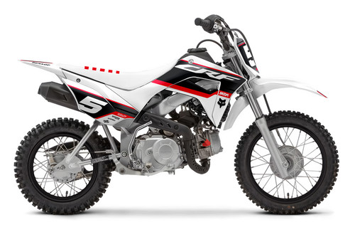 AXIS White Honda Mini Bike Full Graphics Kit designed and manufactured by SKDA Moto Creative.