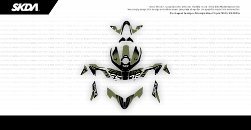 GRANULE Khaki Street Triple 765 Full Graphics Kit | SKDA USA