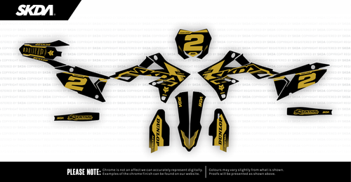 PADDOCK CHROME Gold Suzuki Full Graphics Kit | SKDA USA