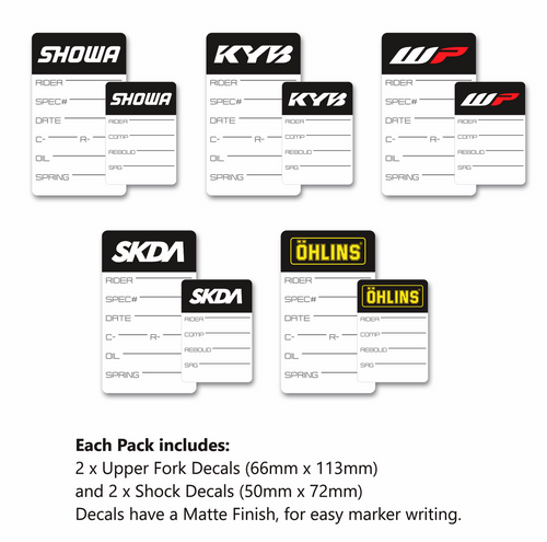Suspension Settings Decals - By SKDA