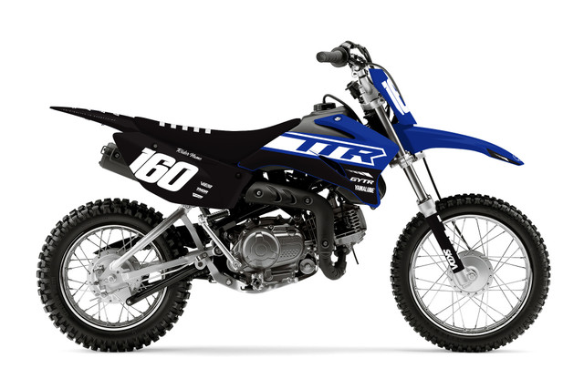 Factory EFX Gray & Blue Racing Graphics Kit For Yamaha TTR90 (2000-2008) – Decal Set