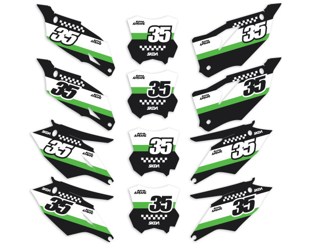 Number Plate Graphics - Kawasaki KX, KXF, KLX, & KDX Models