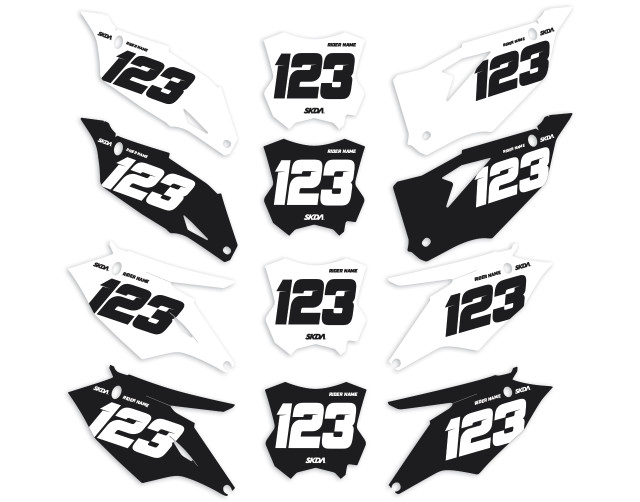 Number Plate Graphics - Kawasaki KX, KXF, KLX, & KDX Models