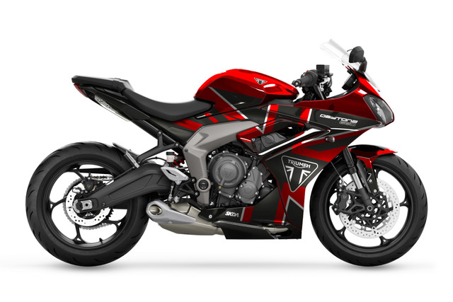 m VELOCITY CHROME Red/Tan Daytona Full Graphics Kit | SKDA USA
