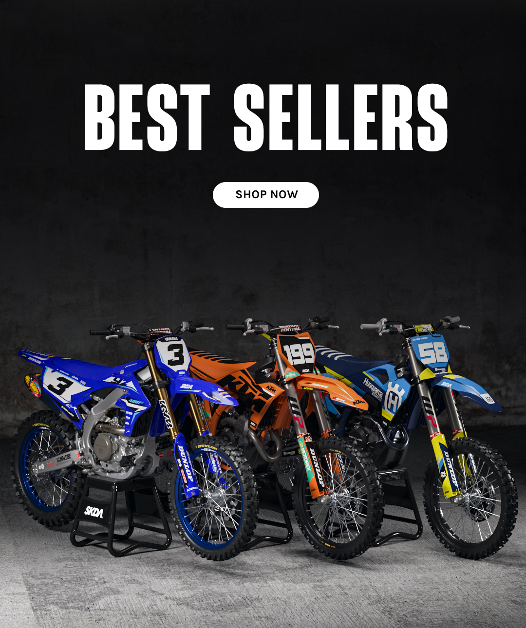 SHOWA Fork STICKERS Mx Dirt Bike GRAPHICS FITS ALL Bikes! Black & White