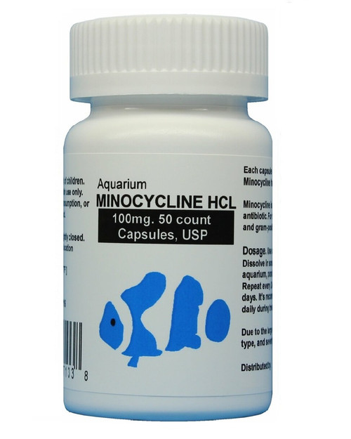 fish Minocycline - aquarium antibiotics 100mg 50 capsules