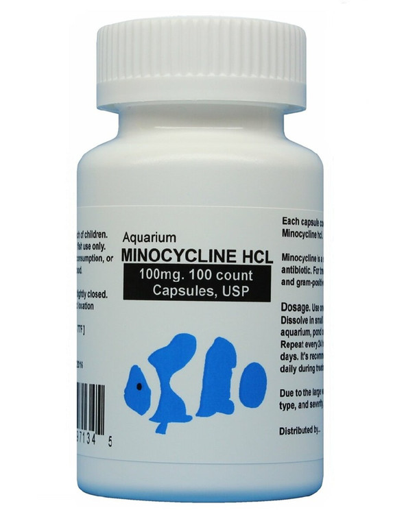 fish Minocycline - aquarium antibiotics 100mg 100 capsules