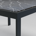 Nero Marquina Marble on Black Steel Square Coffee/Side Table