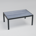 Bardiglio Imperiale Marble on Black Steel Long Coffee Table