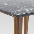 Silver Portoro Marble on Walnut Wood Square Coffee Table