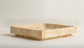 Beige Travertine Stone Square Tray Catchall