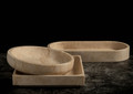 Beige Travertine Stone Square Tray Catchall