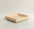 Beige Travertine Stone Square Tray Catchall