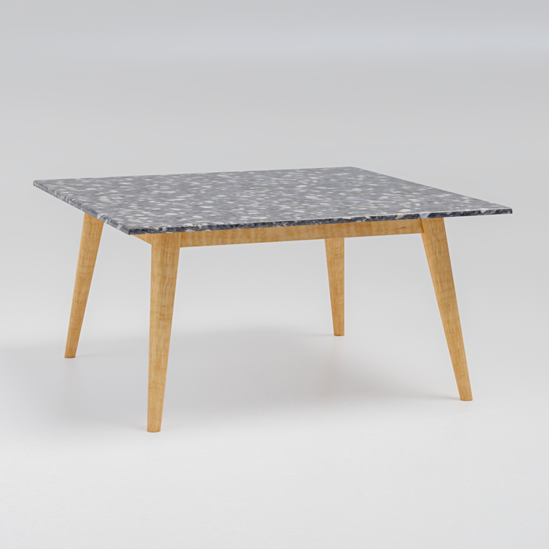 Black Terrazzo on Maple Wood Square Coffee Table