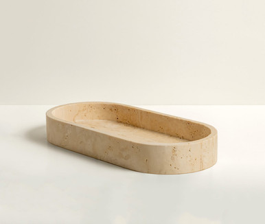 Travertine 12 Oval Tray