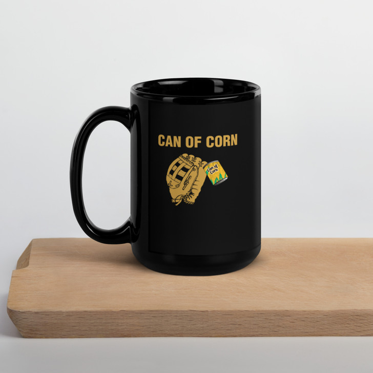 Can of Corn, Black Coffee Mug