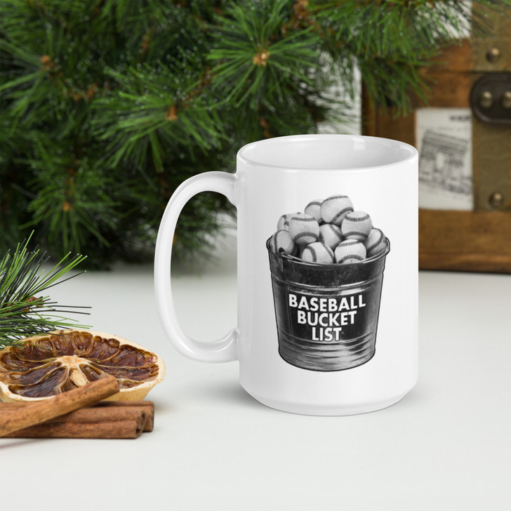 Baseball Bucket List, White Coffee Mug