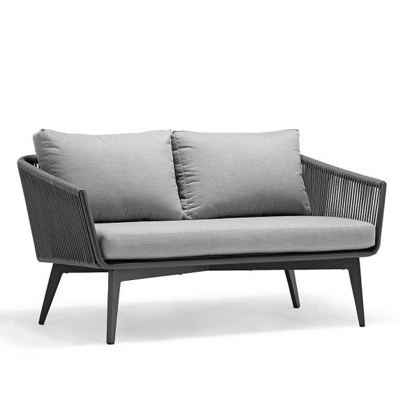 Diva Anthracite Aluminum and Acrylic Rope with Granite Cushions Sofa