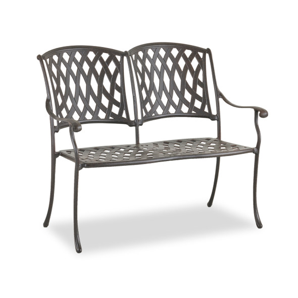 Tivoli Aged Bronze Cast Aluminum Loveseat Bench