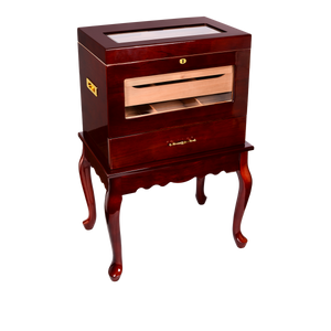 Humidor Supreme Geneve Glasstop Table/Rosewood (500 Ct)