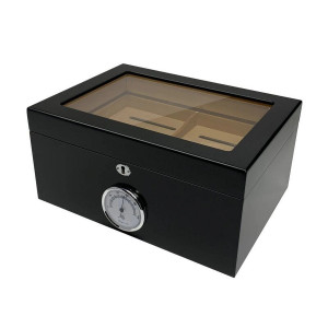 Humidor Supreme Bally Glasstop/Black (100 Ct) Humidor Supreme Bally Glasstop/Black (100 Ct)