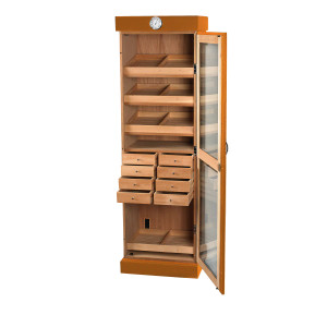 Humidor Supreme Cigar Tower Kit With Drawers/Oak Humidor Supreme Cigar Tower Kit With Drawers/Oak