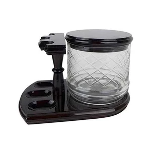 Woodmere 3 Pipe Open Rack with Jar/Walnut