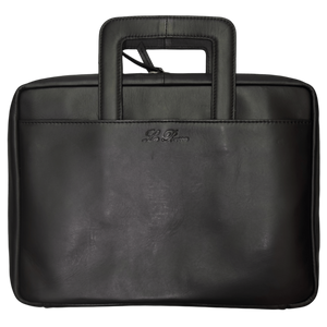 La Rocca 5 Pipe Leather Briefcase/Black