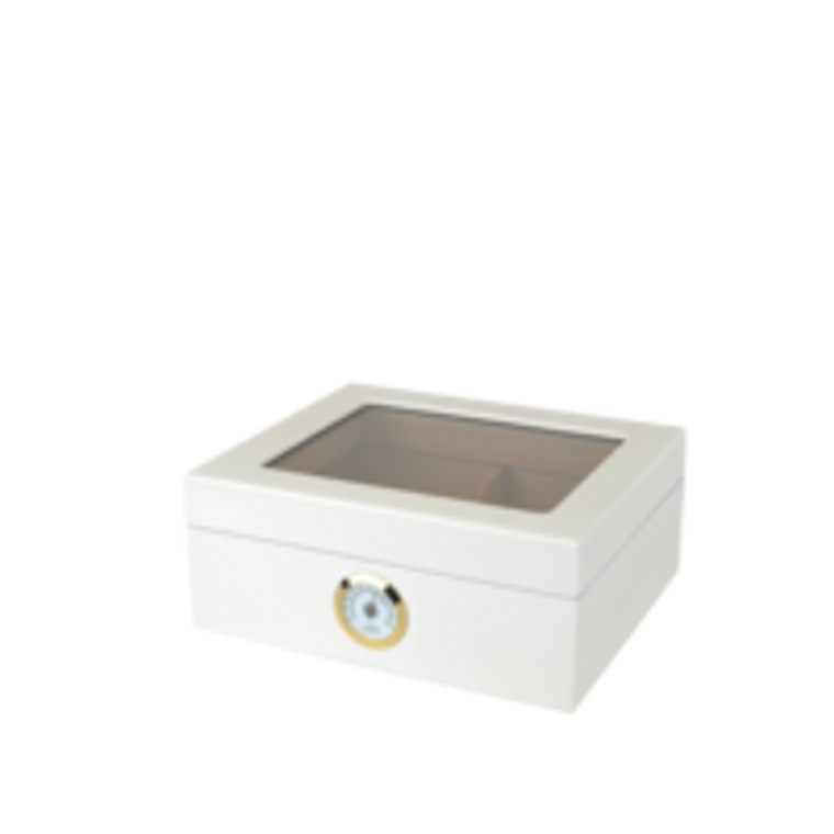 Capri White Glass Top Humidor (30-55ct) Capri White Glass Top Humidor (30-55ct)