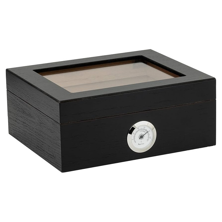 Capri Black Glass Top Humidor (25ct)