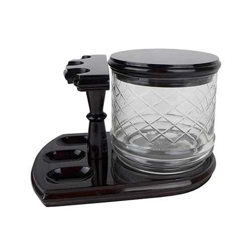 Woodmere 3 Pipe Open Rack with Jar/Walnut