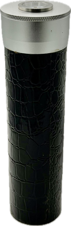 Cigar Tube With Hygrometer Crocodile Finish/Black