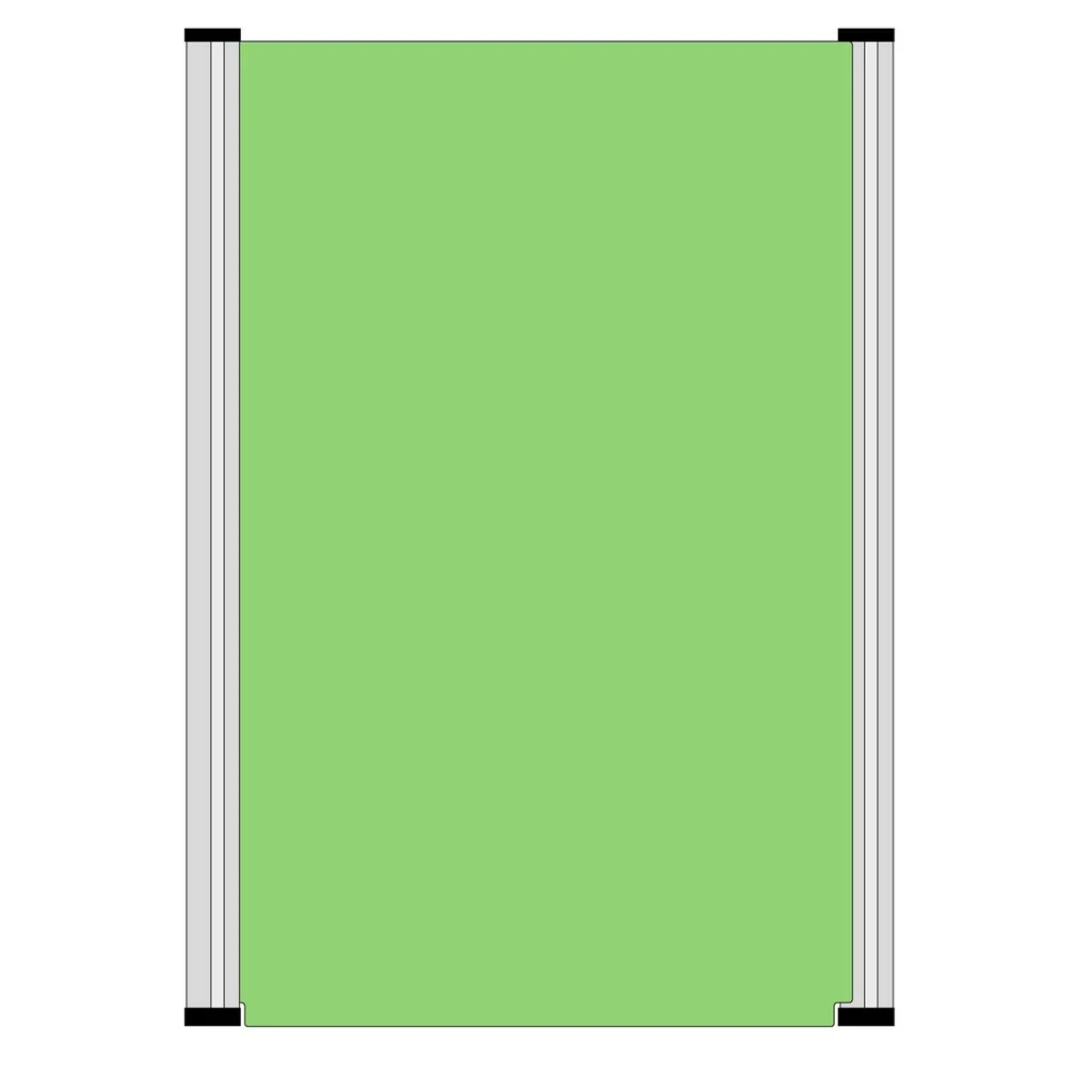 40" wide, lime green panels.
