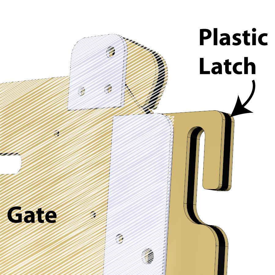 Replacement gate latch for dog kennels.