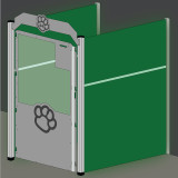 Drawing of a dog kennel with the kennel side panels highlighted in green to show where they belong. Drawing of a dog kennel with the kennel side panels highlighted in green to show where they belong.