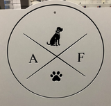 Amarillo Fetch Custom Logo Engraved on Grey Gate Amarillo Fetch Custom Logo Engraved on Grey Gate