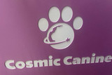 Cosmic Canine Custom Logo Engraved on Gator Kennels Purple Gate Cosmic Canine Custom Logo Engraved on Gator Kennels Purple Gate
