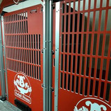 The half-slotted kennel gates look good in the red with the cute logo of the Furball Fitness facility. These style gates allow great airflow. The lower portion still allows for the shy or timid pup a place of solace if need be. The fast feeders are great for ease of feeding time for staff, and the complimentary clipboard allows the fur guests information to be right there with them. The half-slotted kennel gates look good in the red with the cute logo of the Furball Fitness facility. These style gates allow great airflow. The lower portion still allows for the shy or timid pup a place of solace if need be. The fast feeders are great for ease of feeding time for staff, and the complimentary clipboard allows the fur guests information to be right there with them.