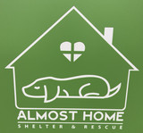 Almost Home Animal Rescue Custom Logo Engraved on Lime Green Gate Almost Home Animal Rescue Custom Logo Engraved on Lime Green Gate