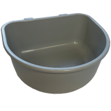 Plastic dog food bowl.