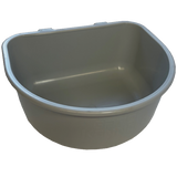 Plastic dog food bowl.