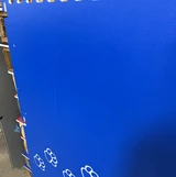 Light scratch on front of kennel gate. Cosmetic damage only.