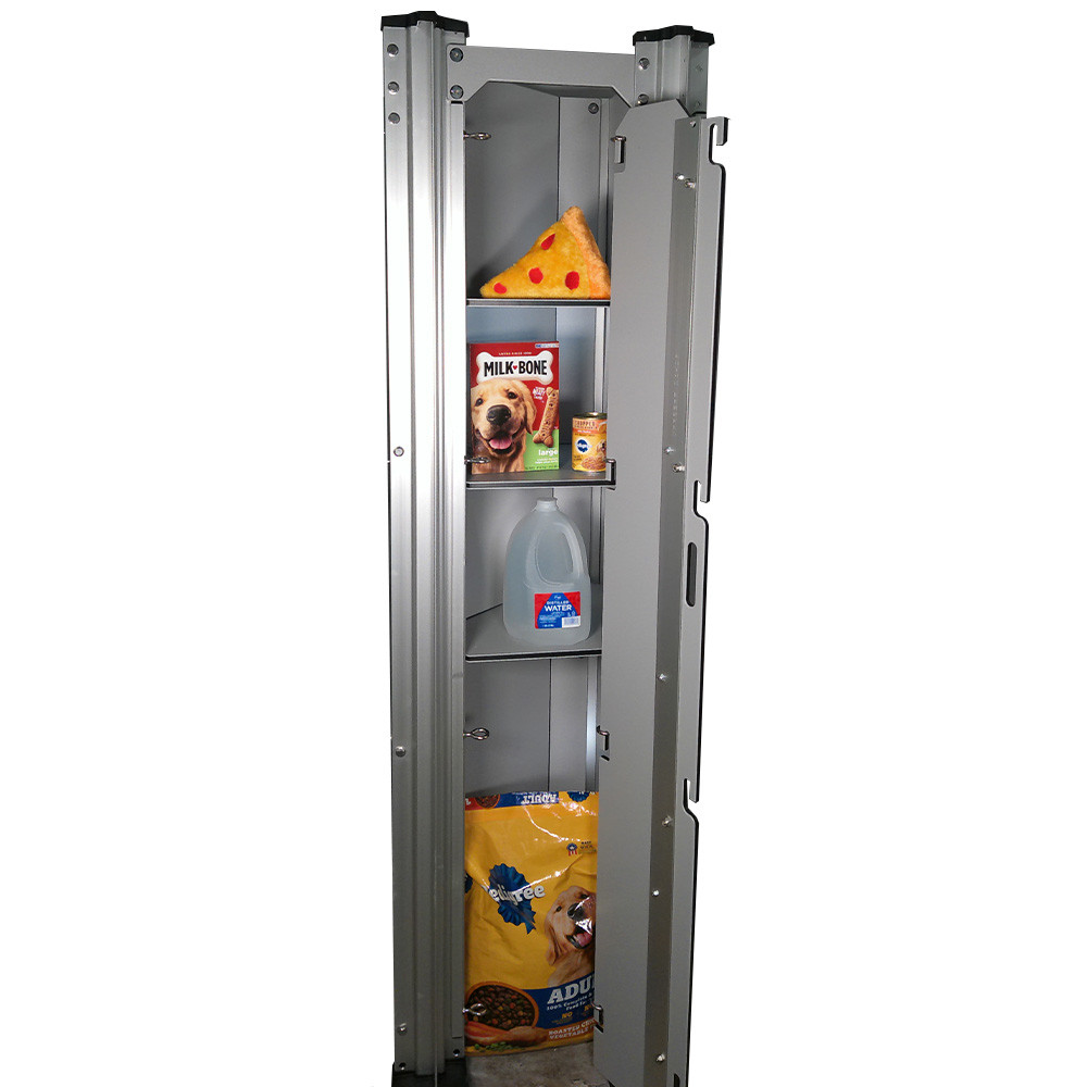 Add storage to your dog kennels with this locker kit.